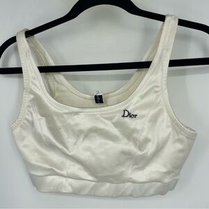 Dior Cream Satin Sports Bra